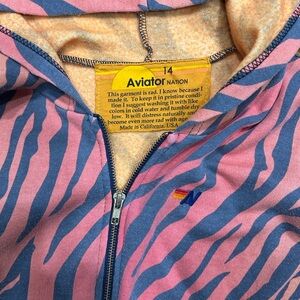 Aviator nation, tiger striped kids hoodie and jogger